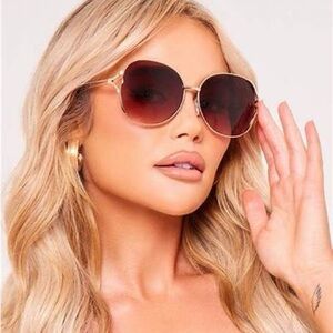 Gold Oversized Double Frame Round Sunglasses NEW 🏷️